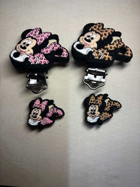 Clip + perle Minnie léopard