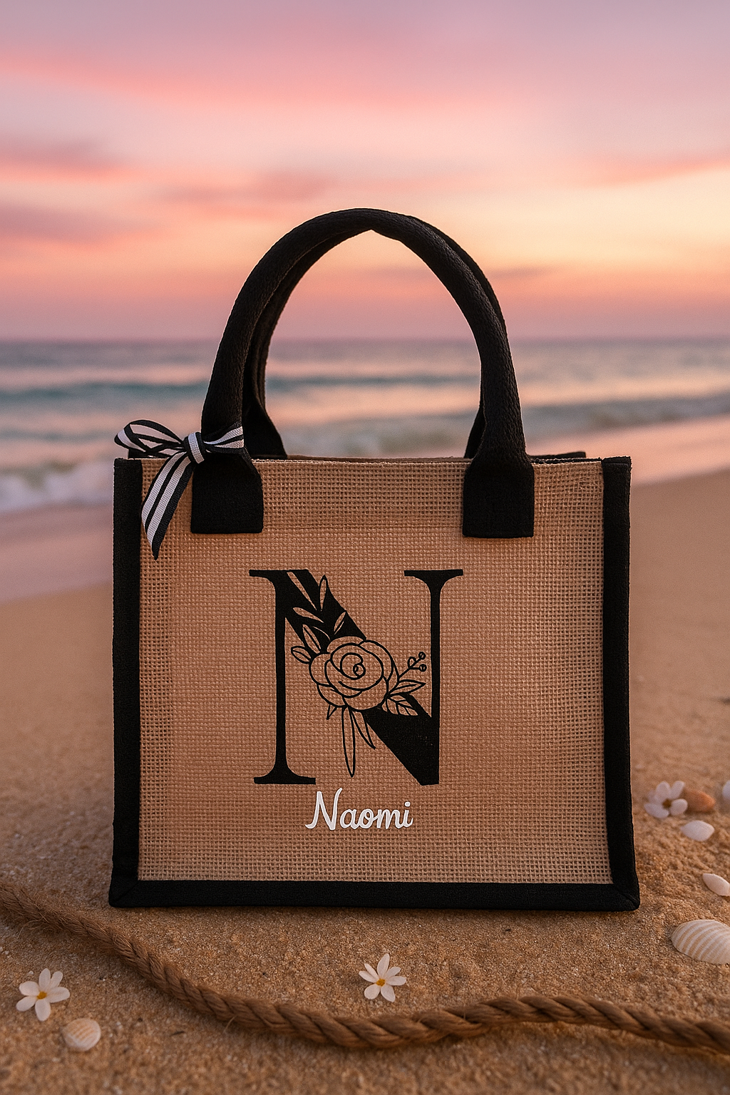 Sac cabas Kaki et noir