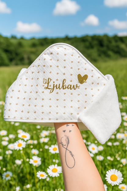 Cape de bain petits cœurs