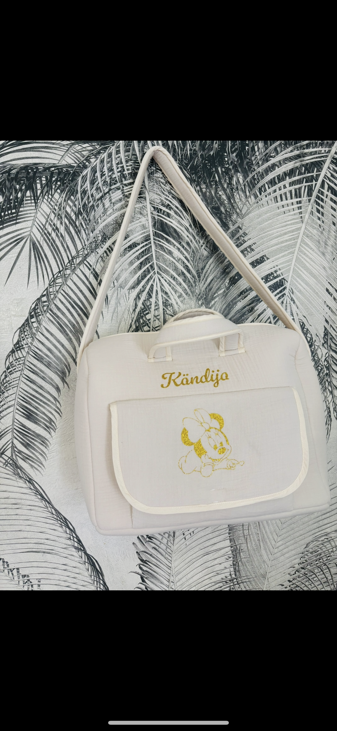 Sac à langer en gaz de coton couleur beige