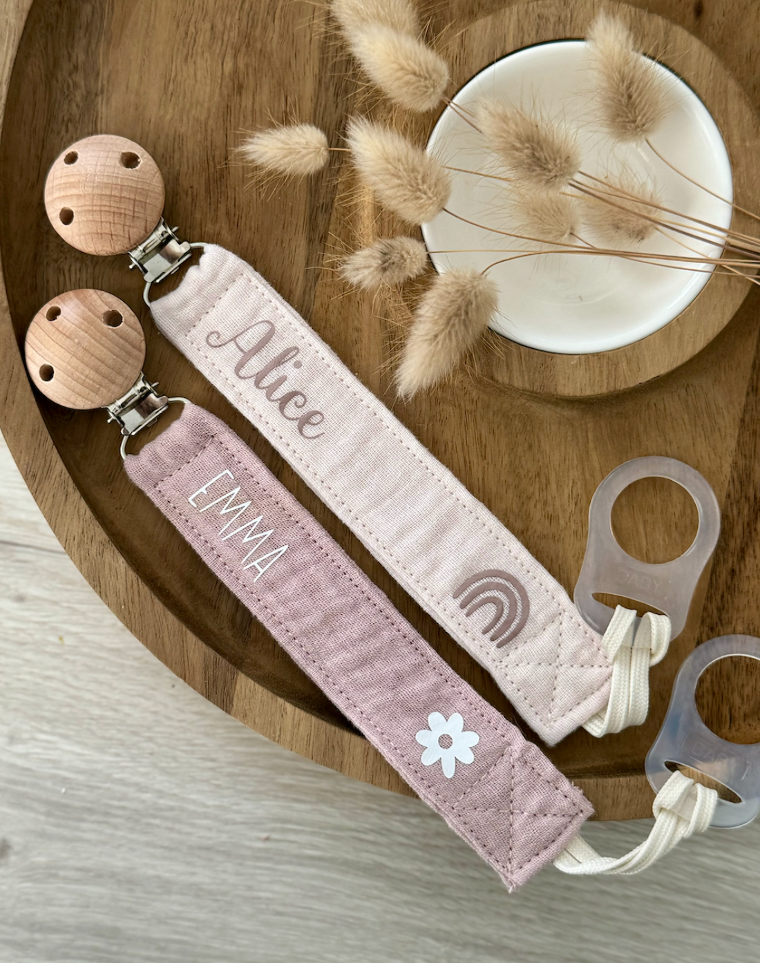 Attache tétine en gaz de coton