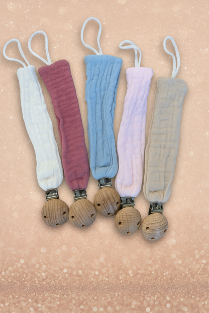 Attache tétine en gaz de coton